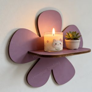 2D Flat Bohemian Style Pink-Purple Wall Shelf - Adjustable Wooden Display Rack for Home Decor, Living Room Plants, and Holiday Gifts, Adjustable Wall Shelf, Plant Wall Decor, Bohemian Wall Shelf, Pink-Purple Storage Rack, 2D Flat