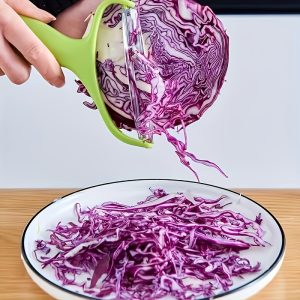 1pc Stainless Steel Wide Mouth Cabbage Shredder & Vegetable Peeler - Multi-Functional Kitchen Tool with Ergonomic Handle, Suitable for Efficient Slicing and Grating of Fruits And Vegies – Home Use or Commercial Grade