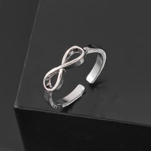 Minimalist Figure-8 Necklace, Fashion Infinity Symbol Bracelet, and Instagram-Style Hollow Ring Jewelry 3pcs Set