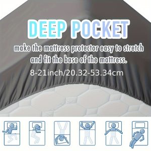 1pc Mattress Pad Premium Mattress Cover Quilted Fitted Pillow Top Mattress Topper Fluffy Soft Mattress Protector, Machine Washing