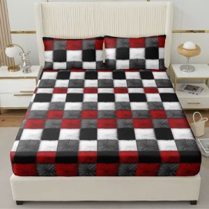 3pcs Set: New Winter Collection, Simple European Style, High-Quality Deep Pocket Queen Size Extra Large Double Bed and Medium Single Bed Cover Fitted Sheet Set, Couple's Choice, Exquisite Cottage Bedding. Includes 1 Fitted Sheet + 2 Deep Pocket