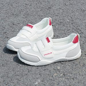 Women'S Shoes Versatile Spring New Mesh Hook-And-Loop Athletic Women Shoes Breathable Anti-Slip Soft Sole Casual Shoes, Sneakers