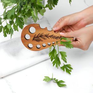 2D Flat Printing, Not 3D, Home Kitchen Cooking Gadget, Wooden Craft, Multi-hole Vegetable Root, Stem, and Leaf Remover, 2D Flat