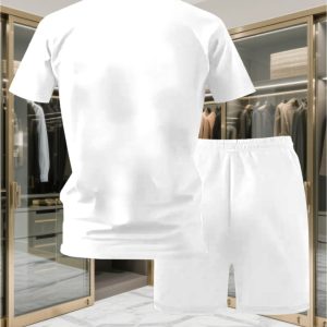 Summer New Men'S Athletic Suit Set Recommendation, Casual Round Neck Short Sleeve Beach Style Individualistic Gorilla Print Athletic Top And Pants Two-Piece Set, Comfortable And Breathable for Home And Outdoor Wear, Lazy And Aspirational