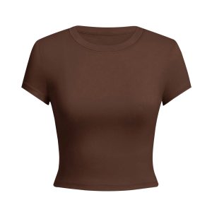 3pcs Women's Short Sleeve Round Neck T-Shirts, Summer New Solid Color Slim Fit Casual Versatile Crop Tops