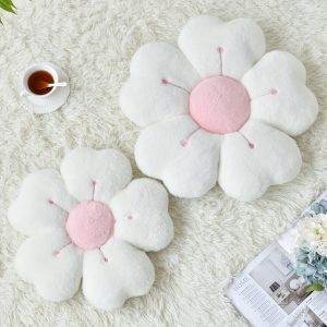 Daisy Flower-Shaped Plush Throw Pillow - Cozy & Cute Decorative Cushion for Bed and Sofa, multicolor Soft Fabric Floor Pillow