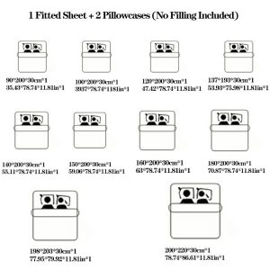 3pcs Set: New Winter Collection, Simple European Style, High-Quality Deep Pocket Queen Size Extra Large Double Bed and Medium Single Bed Cover Fitted Sheet Set, Couple's Choice, Exquisite Cottage Bedding. Includes 1 Fitted Sheet + 2 Deep Pocket