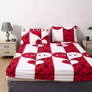 3pcs Set: New Winter Collection, Simple European Style, High-Quality Deep Pocket Queen Size Extra Large Double Bed and Medium Single Bed Cover Fitted Sheet Set, Couple's Choice, Exquisite Cottage Bedding. Includes 1 Fitted Sheet + 2 Deep Pocket