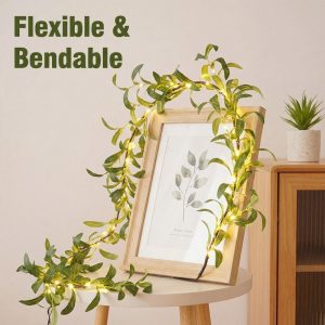 1/2PACKS LED Light Simulation Olive Vine String Lights 300Cm/118In (180Cm Olive Branch Vine + 30 Lights) [Warm Color], AA Battery Powered (Batteries Not Included), Decorative String Lights, Suitable for Indoor Decoration, Handicraft Decoration