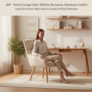 Cream-style Corduroy Vanity Chair with Lumbar Pillow Backrest, Home Bedroom Leisure Chair