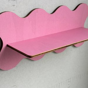 2D Plane. Colorful Wavy Crystal Storage Shelf, Wooden Creative Wall Storage Rack, Nordic Style Bedroom And Living Room Decorative Shelf, Small Ornament Green Plant Aromatherapy Multifunctional Wall-Mounted Rack, Unique Handcrafted Wall Art Shelf