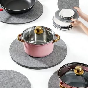 3pcs Kitchen Mat Set (Additions Solely) Pot Mat And Plate Separator Pads, Heat-Resistant Pads, Round Felt Mats And Pot Dividers, Ideal for Easter, Available in 3 Sizes for Utensil Storage And Protection of Frying Pans