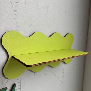 2D Plane. Colorful Wavy Crystal Storage Shelf, Wooden Creative Wall Storage Rack, Nordic Style Bedroom And Living Room Decorative Shelf, Small Ornament Green Plant Aromatherapy Multifunctional Wall-Mounted Rack, Unique Handcrafted Wall Art Shelf