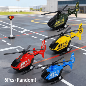 6pcs Pullback Helicopters, Outdoor Beach Toys, Novelty Toys, Desktop Decorations, Pretend Play Toys, Birthday And Holiday Gifts, Piñatas, Christmas And New Year'S Supplies, And Classroom Rewards (Random)