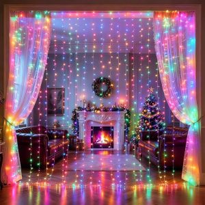 300/200/100 LED Fairy Tale Curtain Lights | USB Powered, 8 Flashing Modes, USB Plug Christmas String Pendant Lights, Suitable for Bedroom, Courtyard, Living Room, Garden, Wedding, Party Gifts, Birthday Parties, Christmas, Thanksgiving