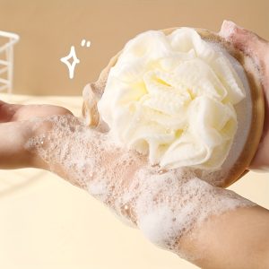 Sanrio Themed Double-Sided Bath Ball And Bath Towel, AB Side Dual-Use, One Side for Foaming And One Side for Scrubbing, Gentle And Soft Without Hurting The Skin, with Kuromi And Cinnamoroll Cute Prints, Durable And Skin-Friendly