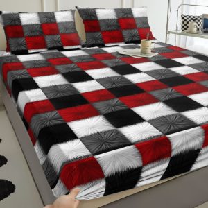 3pcs Set: New Winter Collection, Simple European Style, High-Quality Deep Pocket Queen Size Extra Large Double Bed and Medium Single Bed Cover Fitted Sheet Set, Couple's Choice, Exquisite Cottage Bedding. Includes 1 Fitted Sheet + 2 Deep Pocket