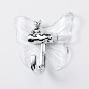 Butterfly Self Adhesive Hooks - No Drill, Easy Install Waterproof for Bathroom, Kitchen (Holds Towels, Robes, Organizers), Utility Hooks