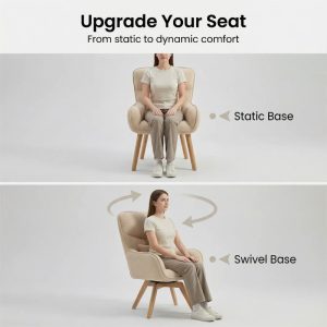 Cream-style Corduroy Vanity Chair with Lumbar Pillow Backrest, Home Bedroom Leisure Chair