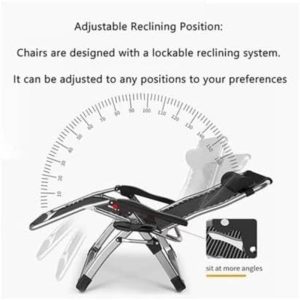 Outdoor Recliner Chair with Adjustable Backrest & Detachable Cushion - Portable Lounge Chair Suitable for Patio, Garden, Balcony, Camping - Lightweight Durable Design with Lock Mechanism